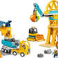 The Legos - Toyhouse LEGO® DUPLO® 3-in-1 Construction Site and Vehicles set includes a crane, bulldozer, cement mixer, dump truck, construction worker figure, and building accessories for endless construction play.