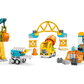 The Legos - Toyhouse LEGO® DUPLO® 3-in-1 Construction Site and Vehicles set includes a crane, cement mixer truck, bulldozer, construction workers, and building elements—ideal for toddlers who love construction vehicle toys.