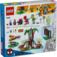 Back of LEGO® Marvel Spidey and Gobby's Raptor Battle at Tree House HQ box by Legos - Toyhouse: shows assembled playset, minifigures, treehouse, slide, webs, small vehicles, and build instructions in Marvel Spider-Man style.