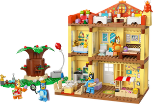 LEGO® Bluey's Family House by Legos - Toyhouse features a two-story home with characters, furniture, a tree, and accessories—perfect for imaginative play.