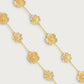 The Anabel Aram Wildflowers Station Necklace features gold-dipped, textured flower charms evenly spaced in a repeating pattern—a beautiful, nature-inspired jewelry piece.