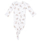 Wrap your little one in comfort and style with the Angel Dear Baby Boys’ Knotted Gown and Beanie Hat. Made from ultra soft modal, this white gown features long sleeves, a convenient knot at the bottom, and an adorable brown and beige puppy dog print pattern.