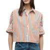 Next Ex Stripe Shirt - Ivory/Cognac