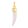 Milos Stone Horn Charm - Rose Quartz