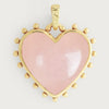 Heart with Stone Charm - Rose Quartz