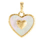 Anabel Aram Heart Radiant Charm: an 18K gold plated brass heart-shaped pendant featuring an iridescent inlay and a small, centered gold heart.