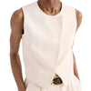 High Neck Hidden Placket Vest - Creme De Peche