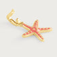Anabel Aram Milos Starfish Charm in gold-plated metal with pink enamel inlay and a hinged clasp.
