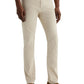 A person wearing AG Jeans Tellis Modern Slim Sueded Stretch Sateen pants, paired with a white shirt and light brown suede loafers, stands against a plain light background.