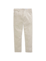 A pair of AG Jeans Tellis Modern Slim Denim jeans in beige, crafted from Cloud Soft Denim with a five-pocket design, shown laid flat against a white background.