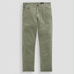 A pair of AG Jeans Everett Slim Straight jeans in light olive green with a mid-rise waist, displayed against a plain white background.