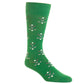 The Dapper Classics Green with Steel Gray and Ash/White Golf Club and Ball Cotton Sock features a stylish mid-calf design with a linked toe—perfect for golf lovers seeking both fun and sophisticated dress socks.