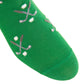 Dapper Classics’ Green with Steel Gray and Ash/White Golf Club and Ball Cotton Sock features a linked toe and mid-calf fit, perfect for men seeking comfort and style with a playful golf-inspired pattern.