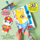 A child uses Bright Stripes’ Art on the Go Cut & Create kit to cut out a colorful paper outfit for an animal character, building scissor skills among a variety of paper crafts and scissors, with easy-to-follow instructions and stickers spread out on a green surface—ideal for any kids activity kit or young 3D craft enthusiasts.