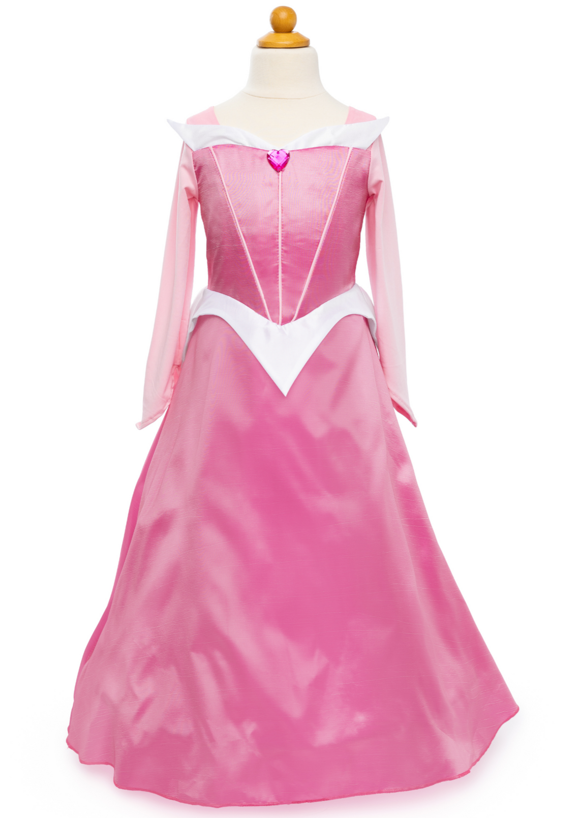 A pink, fairytale-inspired Great Pretenders Boutique Princess Gown displayed on a mannequin.