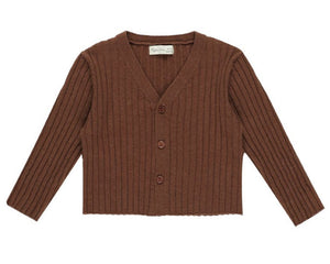 The Girl's Long Sleeve Knit Button Top by Rylee & Cru features a cozy V-neck, three front buttons, and long sleeves. Displayed flat on a white background for a clear view of this stylish top.