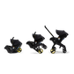Discover the Doona Car Seat and Stroller, Midnight Edition—a sleek black and yellow design featuring three modular stages. Seamlessly convert from a car seat to a stroller with its adjustable handle, ensuring versatility for every journey.