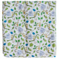 The Timo & Violet Crib Quilt features silky soft, eco-friendly bedding in white with a playful monkey pattern among green leaves and blue palm fronds—perfect for adding an adorable touch to your nursery.