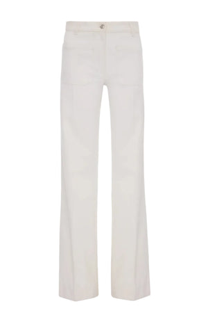 The Alina Stretch Jean by Victoria Beckham, a high-waisted style made from stretch denim with front pockets and button closure, is displayed against a plain background.