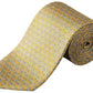The Eton Geometric Print Silk Tie features a yellow silk base with a small blue and white geometric pattern—ideal for classic suiting.