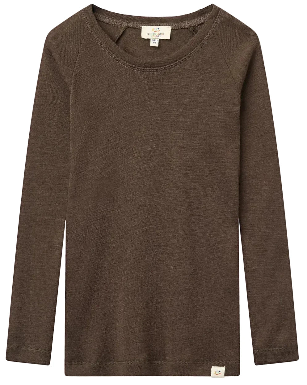 The Baby Boys’ and Boys’ Merino Long Sleeve Knitted T-Shirt by Copenhagen Colors is shown flat on a white background.