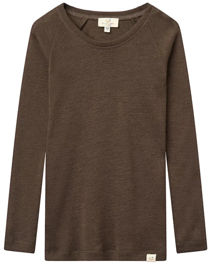 The Baby Boys’ and Boys’ Merino Long Sleeve Knitted T-Shirt by Copenhagen Colors is shown flat on a white background.