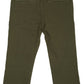 Baby Boys’ and Boys’ Slim Twill Chinos in olive green, shown from the back with two welt pockets, adjustable waist, and brown leather Copenhagen Colors patch.