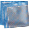 Geometric Silk Twill Pocket Square - Mid Blue