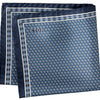 Geometric Silk Twill Pocket Square - Blue