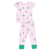 Baby and Kids' Dog Gone Golf Short Sleeve Loungewear Set - Pink