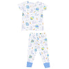 Easter Bunnies Short Sleeve Loungewear Set - Blue