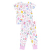 Easter Bunnies Short Sleeve Loungewear Set - Pink