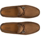 Magnanni's Monterey Braid Bit Driver Loafer features brown suede with a moccasin design and metallic buckle, blending elegance with modern style. The supple calfskin upper offers comfort and sophistication, combining traditional driving shoe elements with contemporary flair.