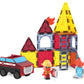 Ignite creativity with the Magnatiles Fire Rescue 27-Piece Set—featuring red and yellow magnetic tiles, a fire truck, firefighter figure, ladder, flames, and emergency signs for endless heroic adventures.