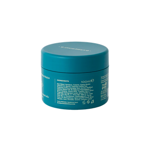Barberino's Matt Paste comes in a teal cylindrical container with a matte finish and lid, featuring ingredient and product info on the side. Ideal for anyone wanting a premium hair styling solution for textured looks.