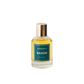 A clear glass bottle of Barberino's Naxos Perfume Cologne, featuring a gold cap, green label, and yellow liquid, captures Mediterranean elegance and the lush charm of Naxos gardens against a white background.