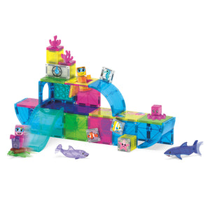Dive into imaginative play with the MAGNATILES® Undersea Adventure 58-Piece Set! This colorful, translucent magnetic building set lets kids create a submarine shape surrounded by toy sea animals and blocks featuring fun cartoon faces—perfect for sparking undersea adventures and creative exploration. Ideal for fans of MAGNA-TILES!.