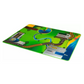 An image of a play mat featuring a road and river, perfect for vehicle play or train set designs by Brio World.