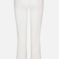 Back view of The Reboot by Frame: a full-length, high-rise bootcut jean in white super-stretch denim with two back pockets, set against a plain background.