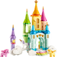 The LEGO® Creator™ 3-in-1 Unicorn Castle by Legos - Toyhouse features blue, yellow, green, and pink towers, three unicorn figures, and white cloud-like base blocks.