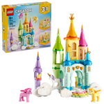LEGO® Creator™ 3-in-1 Unicorn Castle by Legos - Toyhouse features colorful towers, unicorn toy figures, and includes the product box shown in the background.