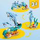 The LEGO® Creator 3-in-1 Sea Animals: Beautiful Dolphins set by Legos - Toyhouse lets you build a dolphin with baby, a seahorse, and a crab with turtle, all surrounded by vibrant underwater scenery.