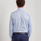 Rear view of a man wearing a light blue Canali Impeccabile Regular Fit Shirt tucked into navy blue trousers with a black belt.