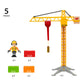 The Brio Construction Crane set includes a functional yellow crane, a crane operator figure, and three colorful cargo containers, providing young builders with an authentic five-piece play experience.