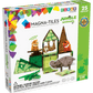 A box of the MAGNA-TILES® Jungle Animals 25 Piece Set by Magnatiles, featuring 25 clear-colored magnetic tiles. Perfect for hands-on play, the box includes images of the animal figures and a warning label for choking hazards.