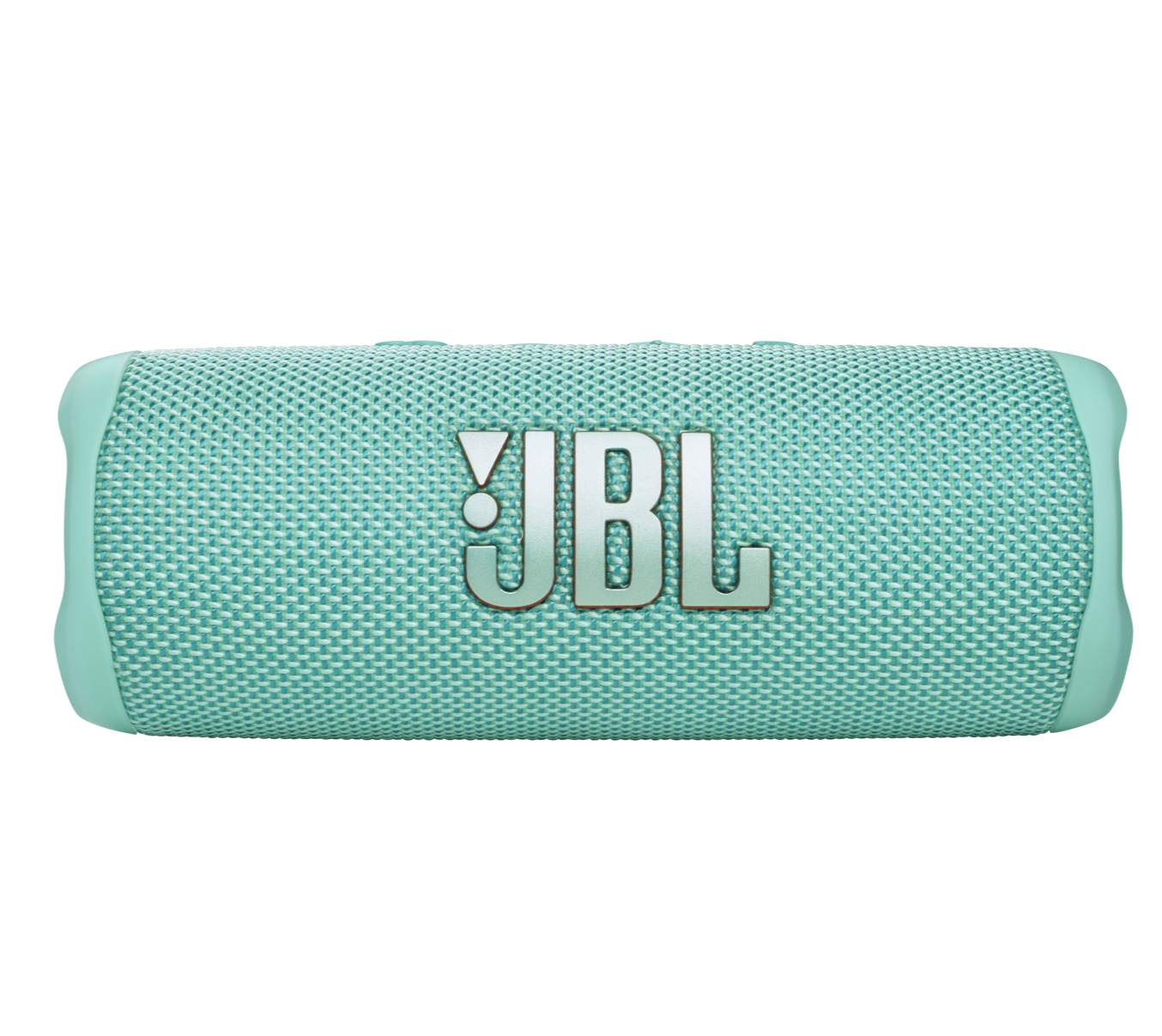 The JBL Flip 6 Waterproof Bluetooth Speaker in teal features a textured design with a silver JBL logo, delivering powerful sound for any adventure.
