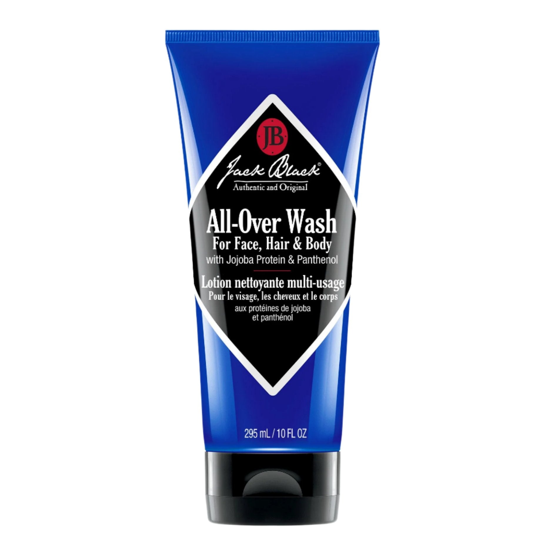 Jack Black All-Over Wash, 10 oz. sulfate-free with essential moisture.