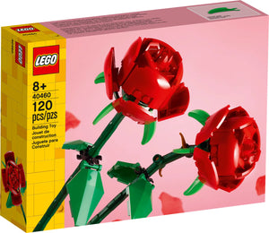 The LEGO® Roses set by Legos - Toyhouse features a charming model of two red roses with green stems and leaves, set number 40460, comprising 120 pieces. It's an ideal Valentine's Day gift, offering a timeless brick-built bouquet sure to delight loved ones.