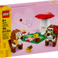 The LEGO® Hedgehog Picnic Date box by Legos - Toyhouse includes 166 pieces to build two hedgehogs, a mushroom, picnic accessories, and a heart backdrop—a charming animal toy set and unique gift for all ages.