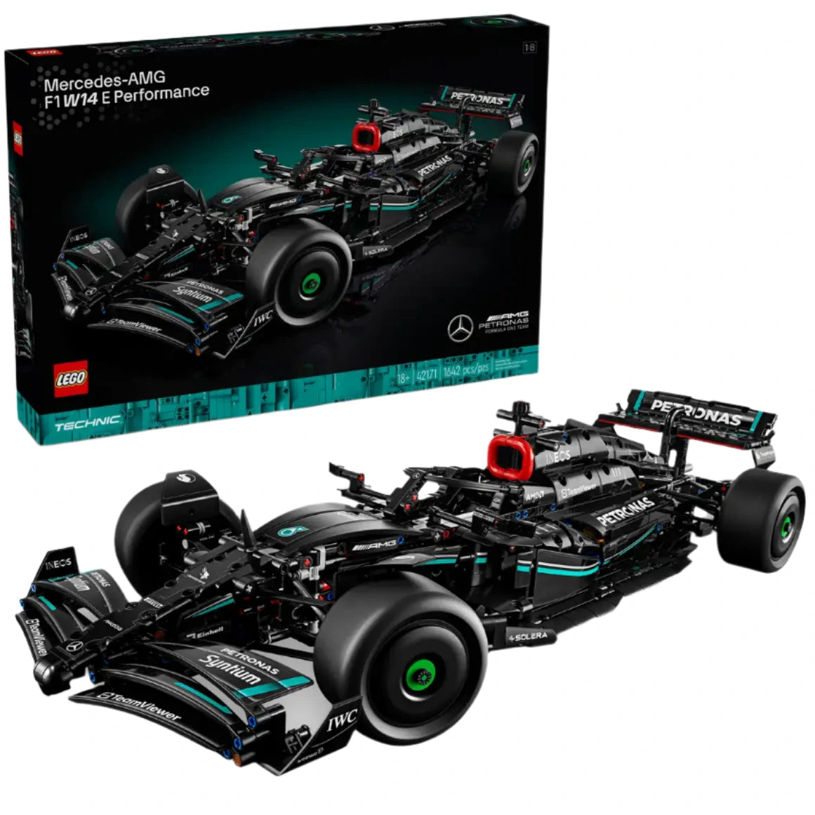 The LEGO® Mercedes-AMG F1 W14 E Performance set from Legos - Toyhouse delivers an immersive model car building experience with its intricately detailed design and sleek packaging.